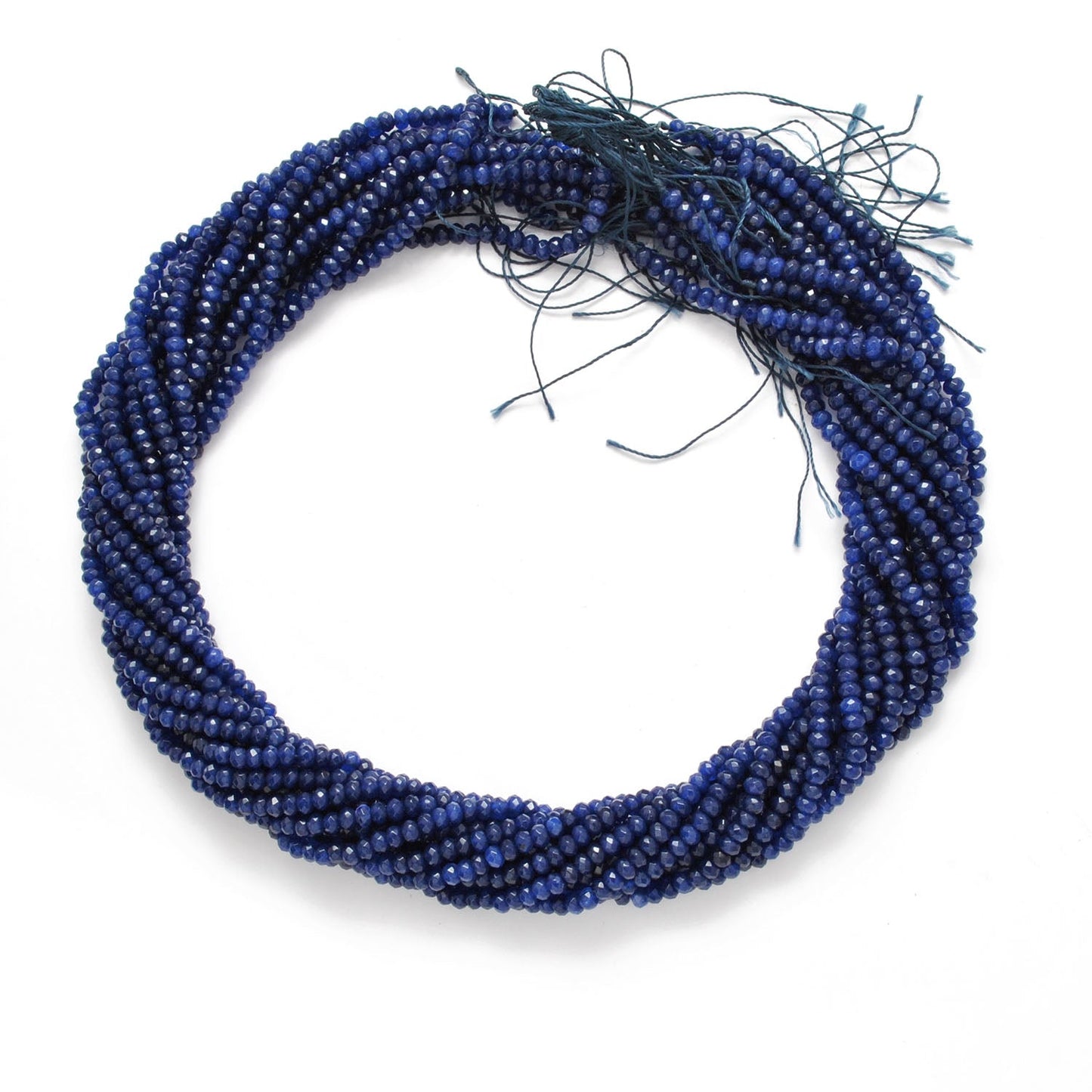 Blue Quartz Rondelle Faceted Gemstone Beads 13.5" Strand