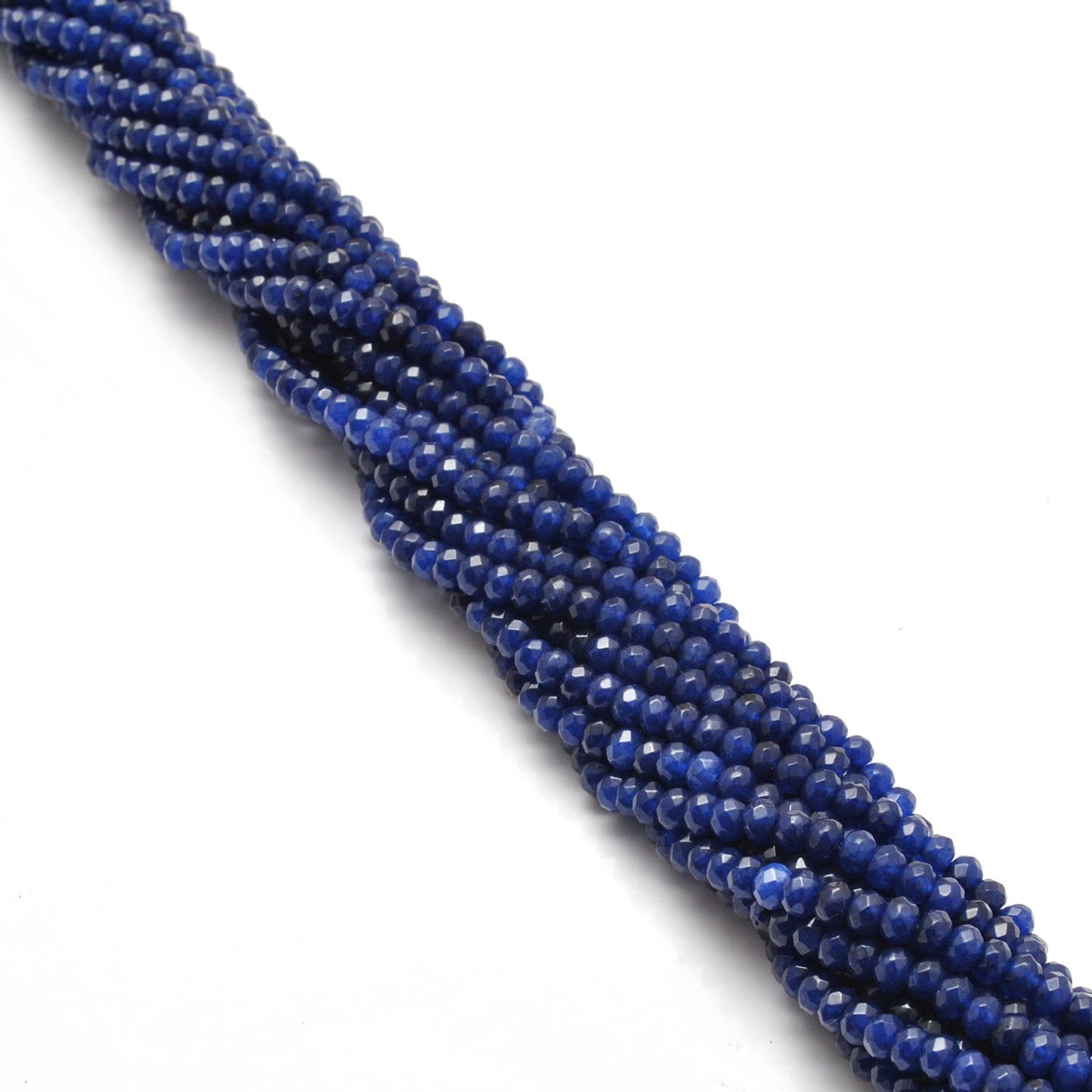 Blue Quartz Rondelle Faceted Gemstone Beads 13.5" Strand