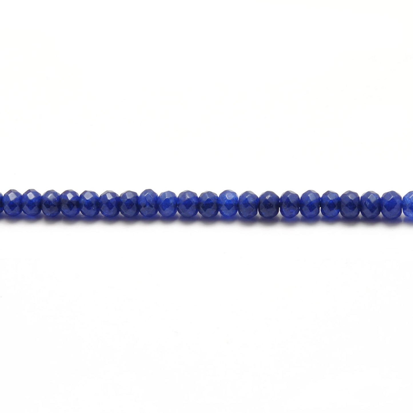 Blue Quartz Rondelle Faceted Gemstone Beads 13.5" Strand