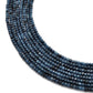 Blue Quartz Faceted Rondelle Gemstone Beads 13.5" Strand