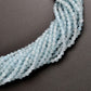 Light Blue Quartz Faceted Round Gemstone Beads 13.5" Strand