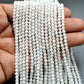 Natural Rainbow Moonstone Round Faceted Gemstone Beads 13" Strand