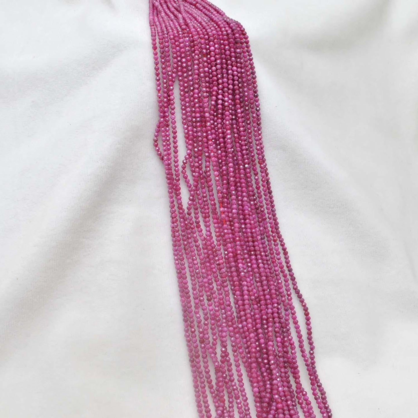 Red Moonstone Round Faceted Gemstone Beads  12.5" Strand