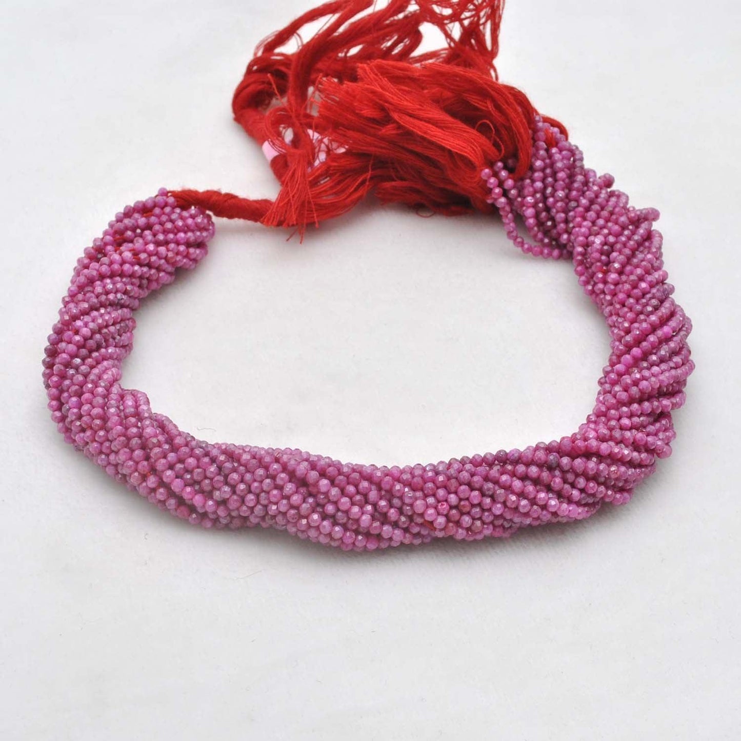 Red Moonstone Round Faceted Gemstone Beads  12.5" Strand