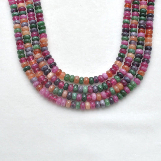 Multi Quartz Plain Rondelle Gemstone Beads 8mm 15" Strand - view 3
