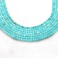 Blue Aqua Quartz Faceted Round Gemstone Beads 15" Strand