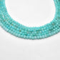 Blue Aqua Quartz Faceted Round Gemstone Beads 15" Strand