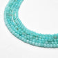 Blue Aqua Quartz Faceted Round Gemstone Beads 15" Strand