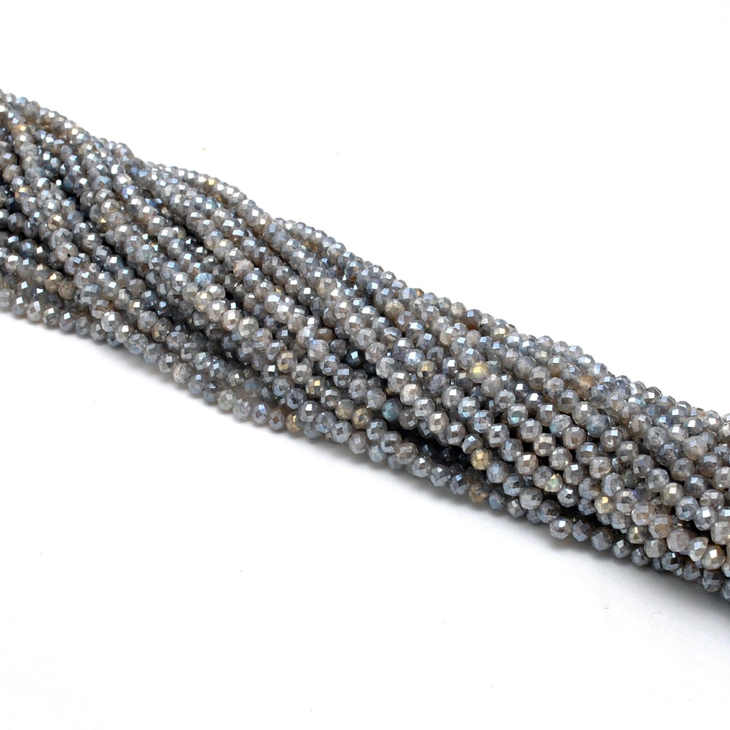Labradorite Faceted Round Gemstone Beads 4mm 13" Strand