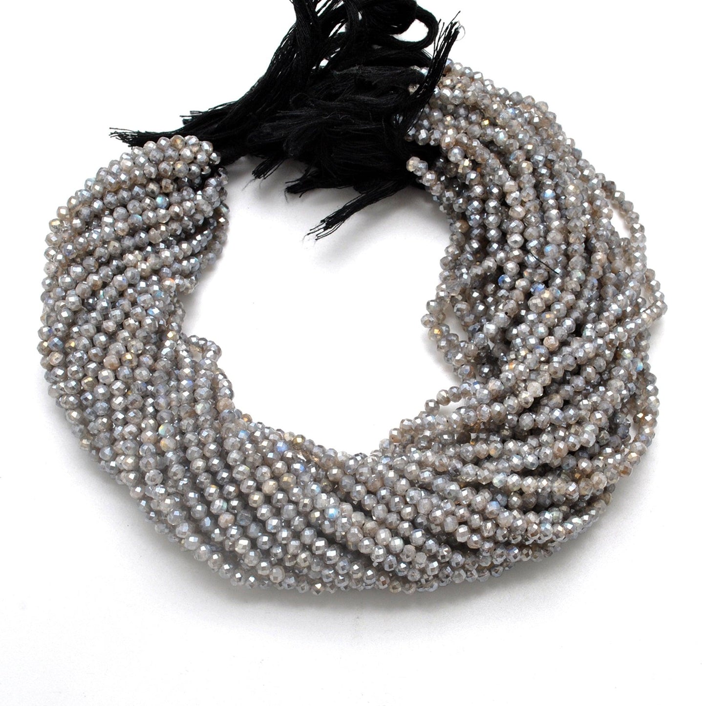 Labradorite Faceted Round Gemstone Beads 4mm 13" Strand