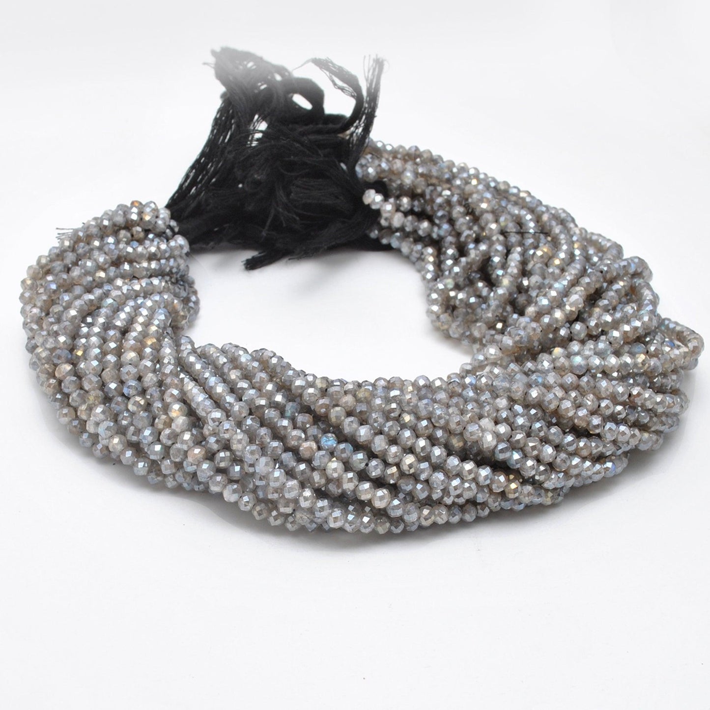 Labradorite Faceted Round Gemstone Beads 4mm 13" Strand