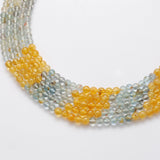 "Natural 4mm multi aquamarine plain round beads, 15-inch strand with approx. 100 pieces, polished and untreated, ideal for handmade jewelry making"