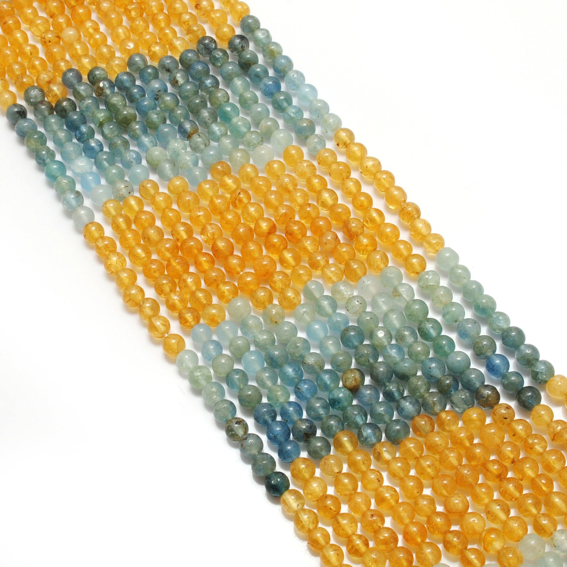 Natural multi aquamarine beads strand, 4-4.5mm plain round, 15-inch with approx. 100 pieces, 4 design options A to D, polished and untreated for jewelry making