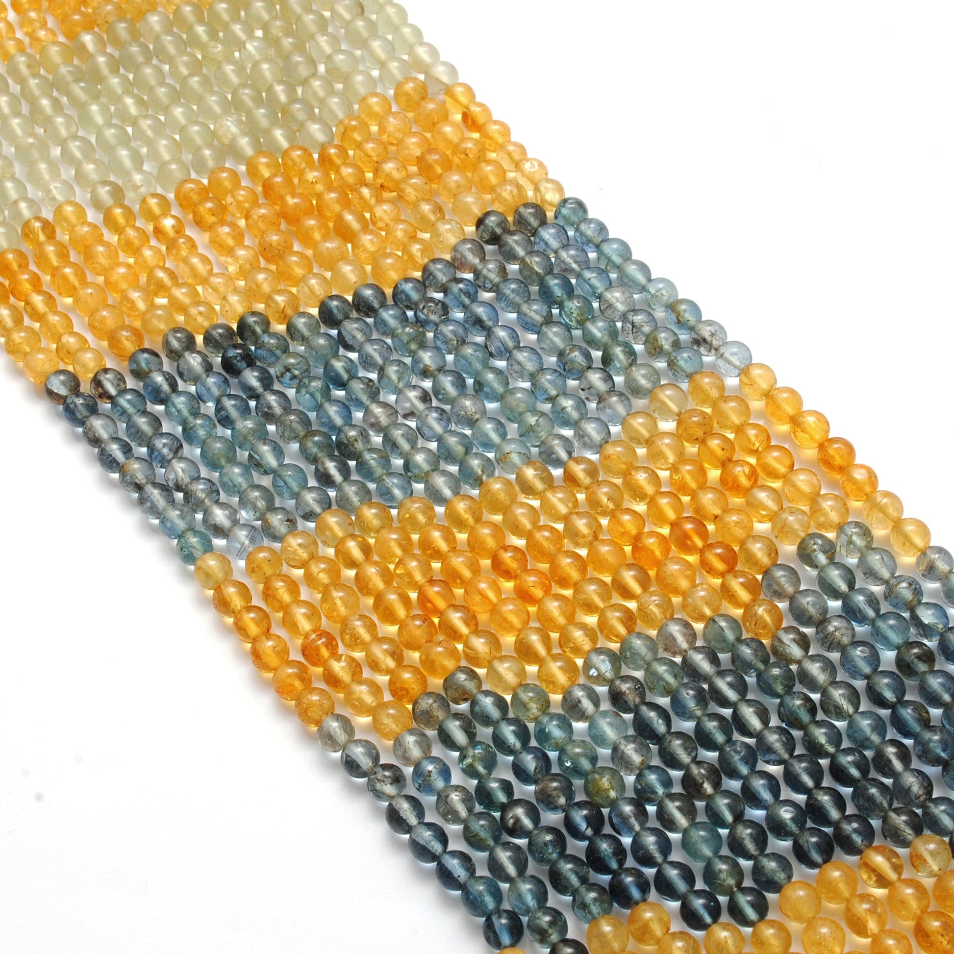 Natural multi aquamarine beads strand, 4-4.5mm plain round, 15-inch with approx. 100 pieces, 4 design options A to D, polished and untreated for jewelry making