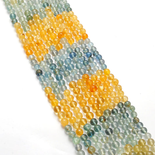 Natural aquamarine gemstone beads strand 4.5–5mm, 15-inch, approx. 75 pcs, 3 design options A B C, round smooth polished beads for jewelry making"