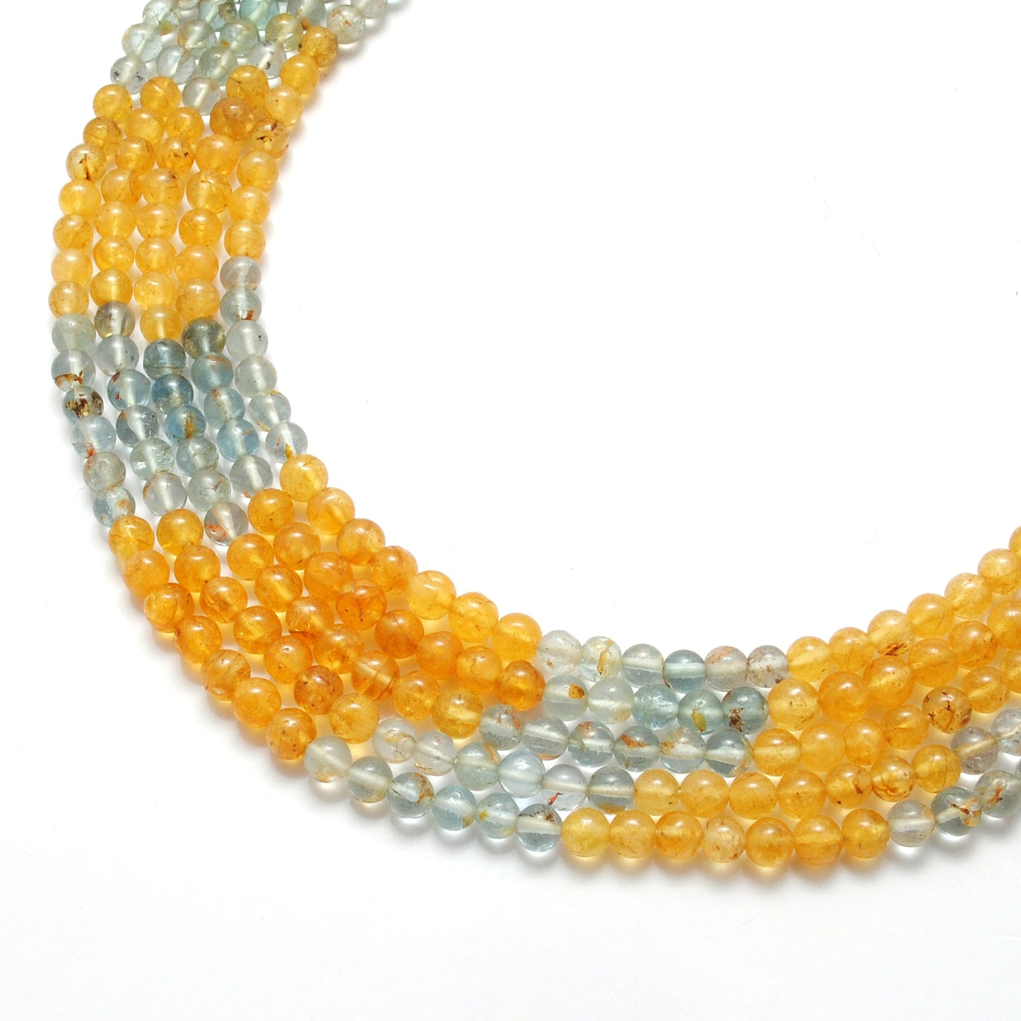 Natural aquamarine gemstone beads strand 4.5–5mm, 15-inch, approx. 75 pcs, 3 design options A B C, round smooth polished beads for jewelry making"