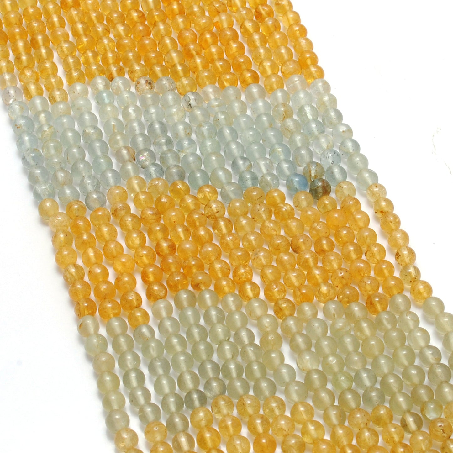 Natural aquamarine gemstone beads strand 4.5–5mm, 15-inch, approx. 75 pcs, 3 design options A B C, round smooth polished beads for jewelry making"