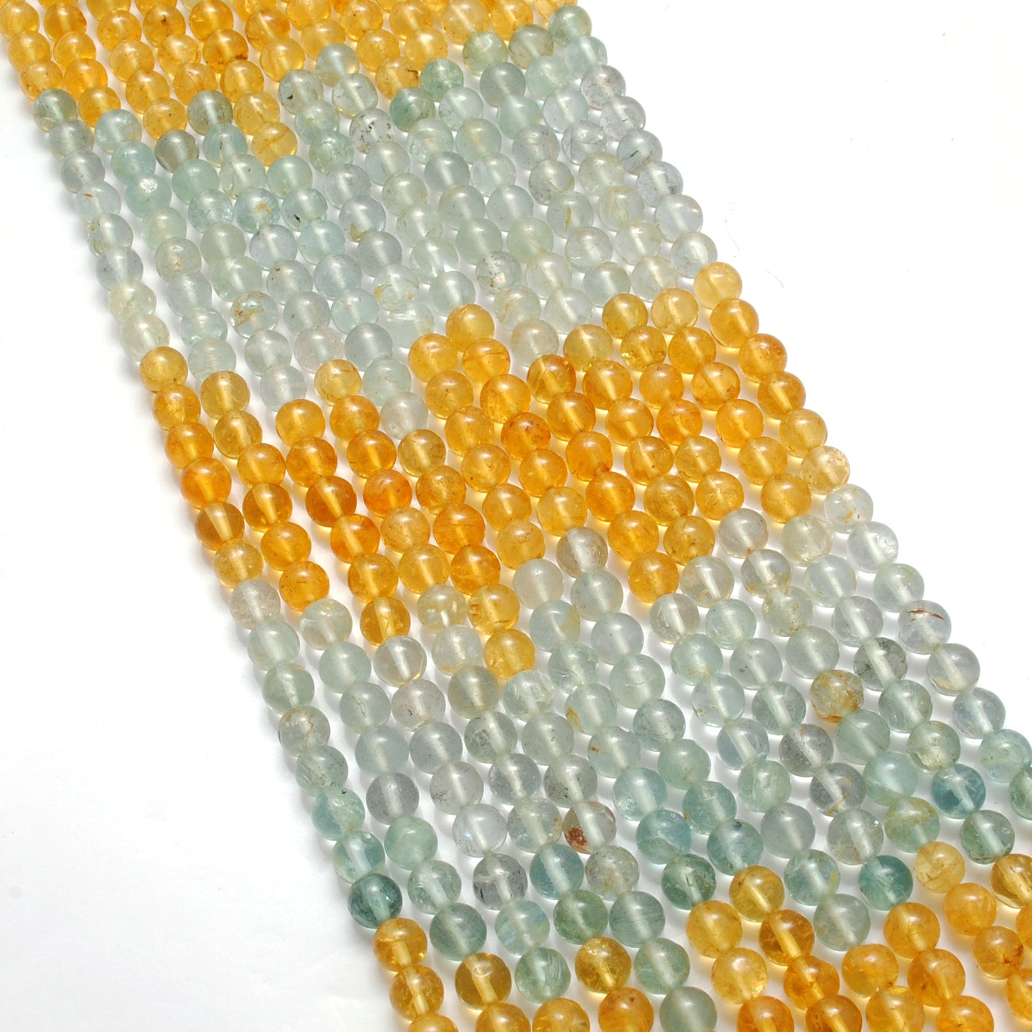 "5mm aquamarine beads 15 inch strand, natural round gemstones with A and B design options, polished smooth finish, handmade jewelry supply