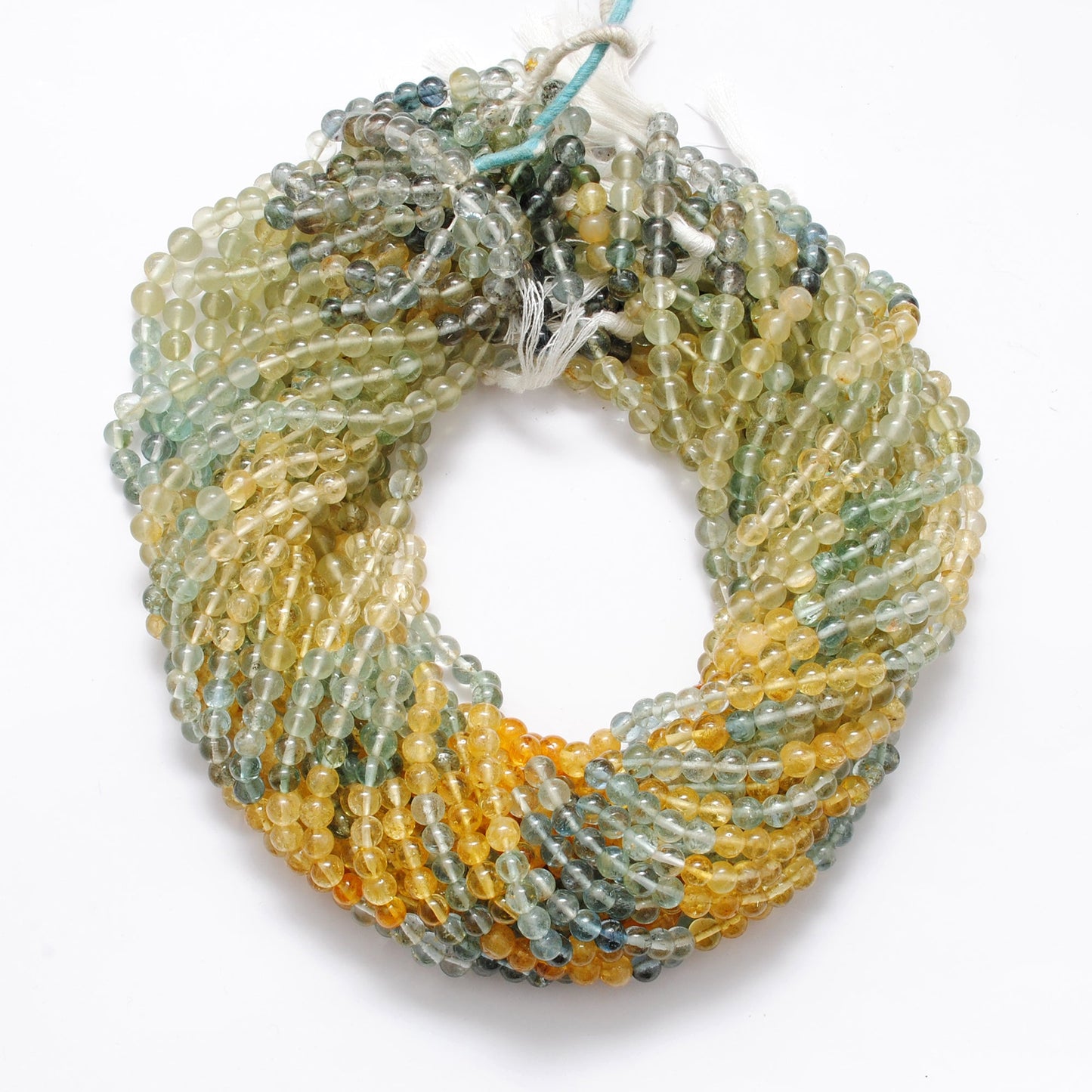 "Natural aquamarine beads strand 5–5.5mm, 15-inch, round smooth polished, approx. 75 beads, 15.85g weight, for handmade jewelry designs"