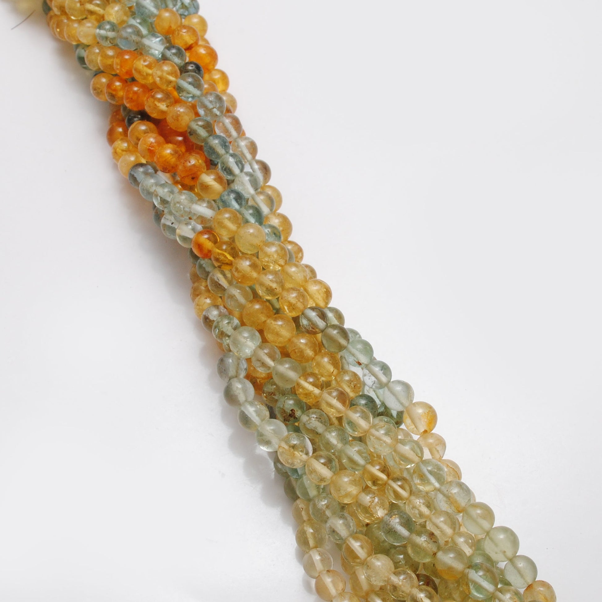 "Natural aquamarine beads strand 5–5.5mm, 15-inch, round smooth polished, approx. 75 beads, 15.85g weight, for handmade jewelry designs"