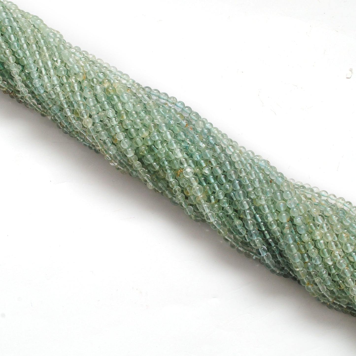 3-3.5 mm Natural Aquamarine Round Gemstone Beads – 15.5" Strand – DIY Jewelry Making