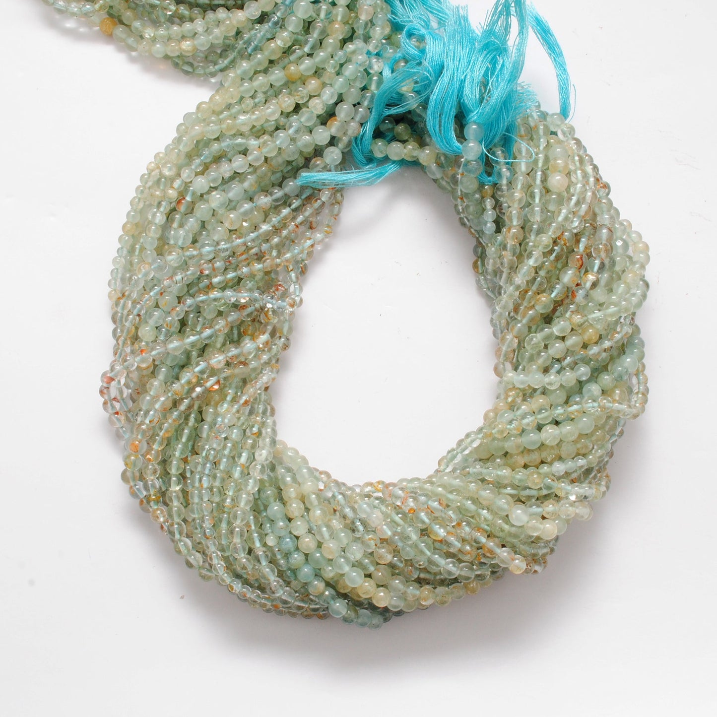 Natural Aquamarine Round Gemstone Beads, 4-5mm – 15" Strand – Handmade Jewelry
