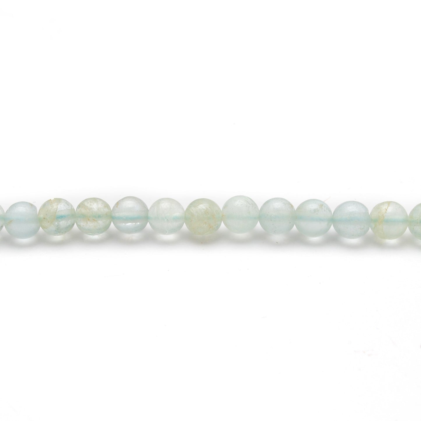 Natural Aquamarine Round Gemstone Beads, 4-5mm – 15" Strand – Handmade Jewelry