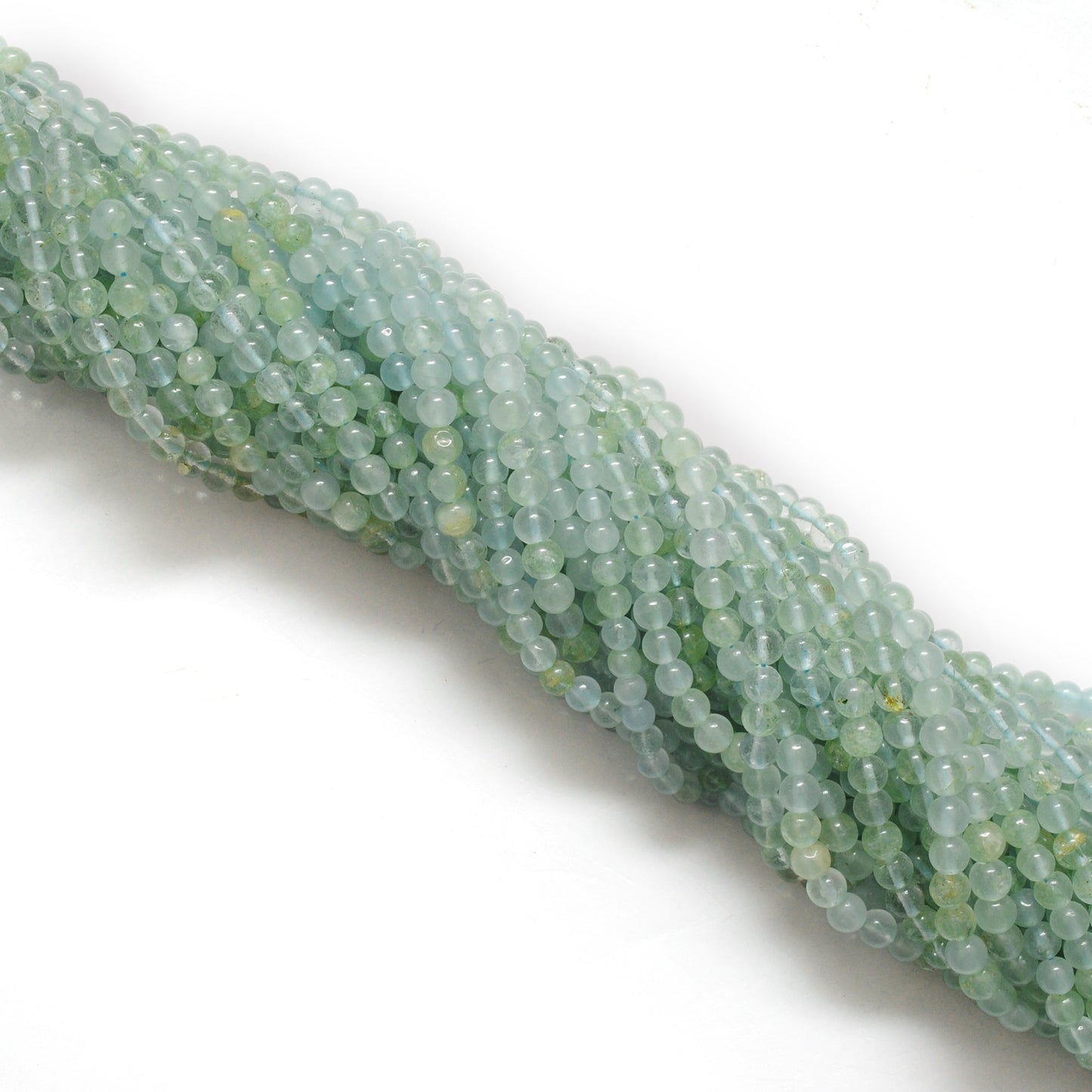 Natural Aquamarine Round Gemstone Beads, 4-5mm – 15" Strand – Handmade Jewelry