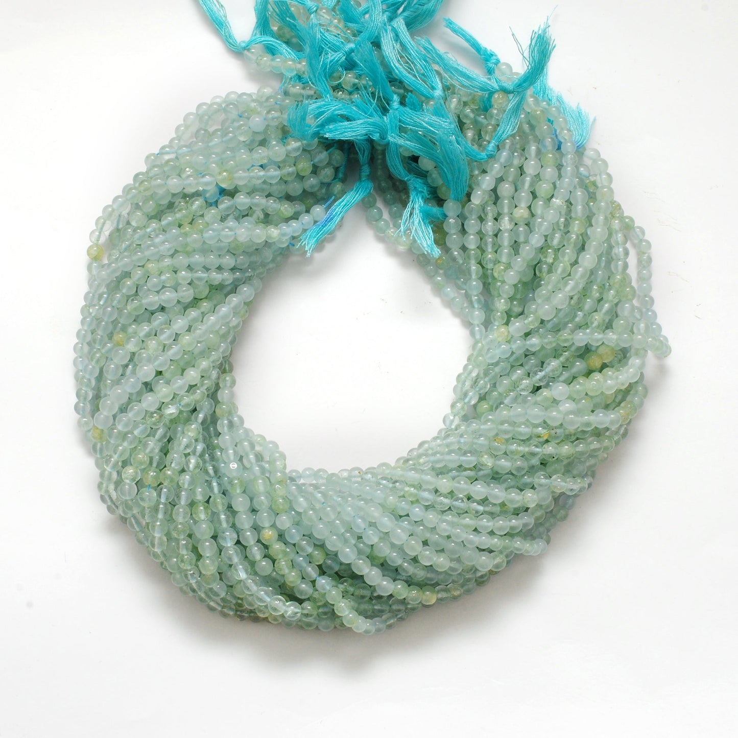 Natural Aquamarine Round Gemstone Beads, 4-5mm – 15" Strand – Handmade Jewelry
