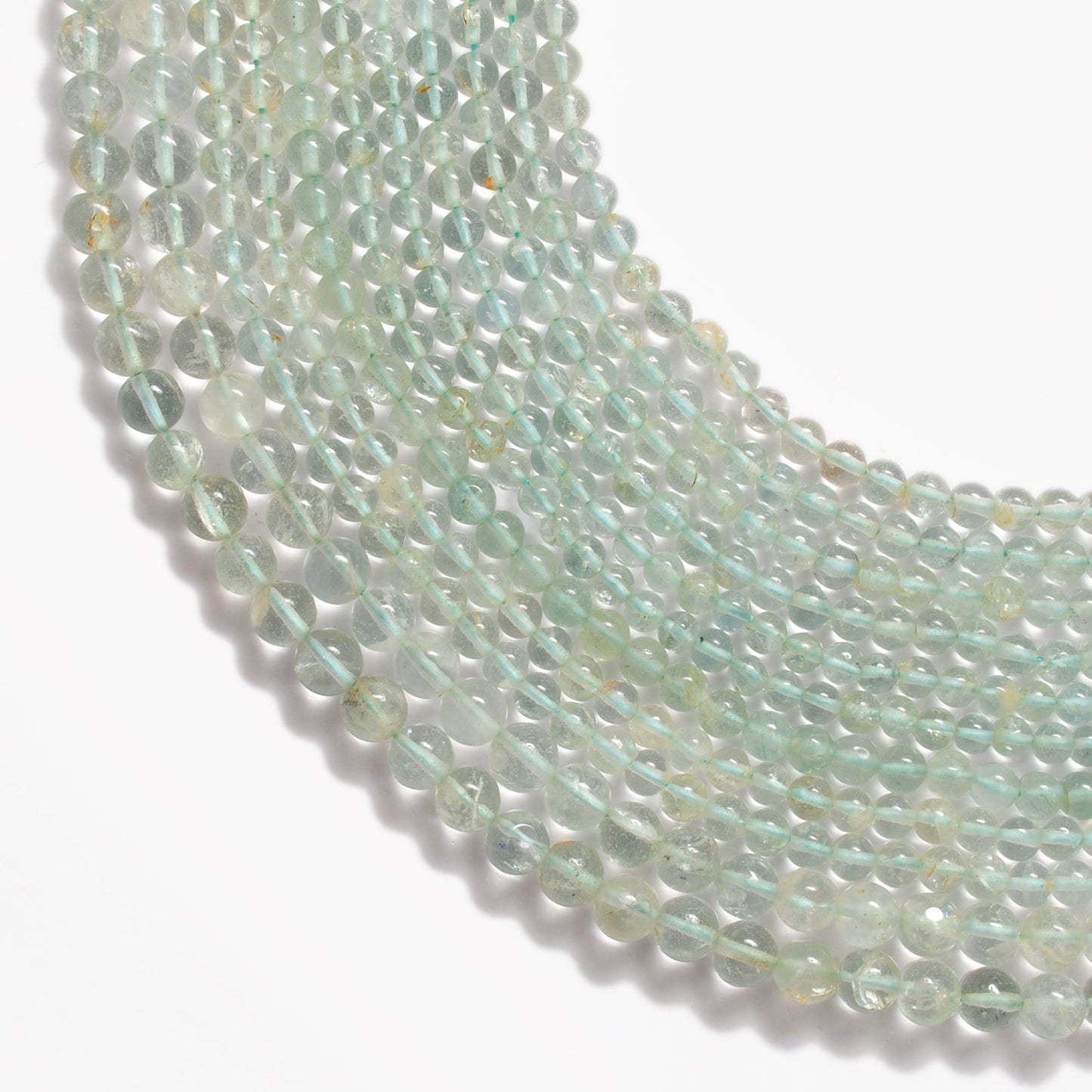 Natural Aquamarine Round Gemstone Beads, 4-5mm – 15" Strand – Handmade Jewelry