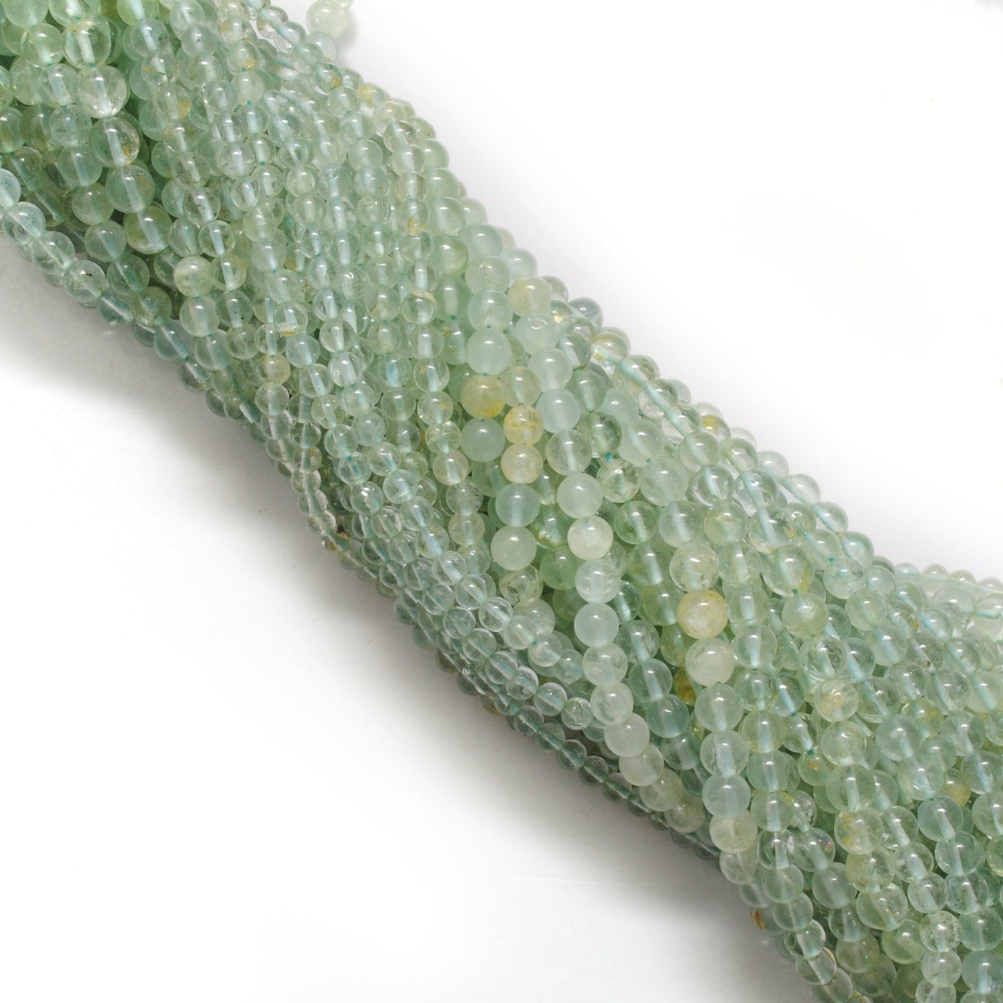 Natural Aquamarine Round Gemstone Beads, 4-5mm – 15" Strand – Handmade Jewelry