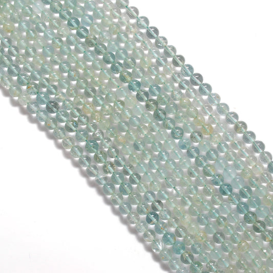 Ocean Blue Aquamarine Gemstone Beads – 5-5.5mm Round – 15" Strand for Jewelry Creators