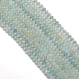 Ocean Blue Aquamarine Gemstone Beads – 5-5.5mm Round – 15" Strand for Jewelry Creators