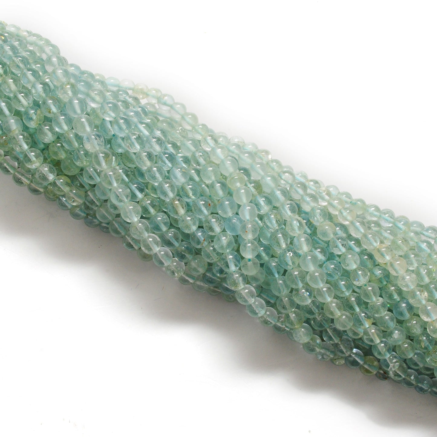 Ocean Blue Aquamarine Gemstone Beads – 5-5.5mm Round – 15" Strand for Jewelry Creators