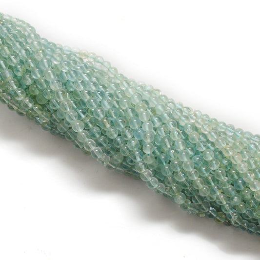 Ocean Blue Aquamarine Gemstone Beads – 5-5.5mm Round – 15" Strand for Jewelry Creators - view 3