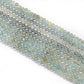 7-9mm Natural Aquamarine Smooth Round Beads - 15" Strand - Healing Crystal Gemstone Strand