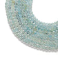 7-9mm Natural Aquamarine Smooth Round Beads - 15" Strand - Healing Crystal Gemstone Strand