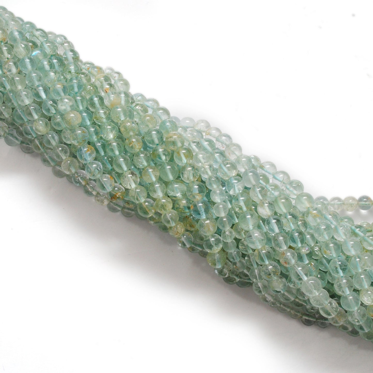Premium Natural Aquamarine Beads – 6-6.5mm Round – 15" Strand for Jewelry Designers