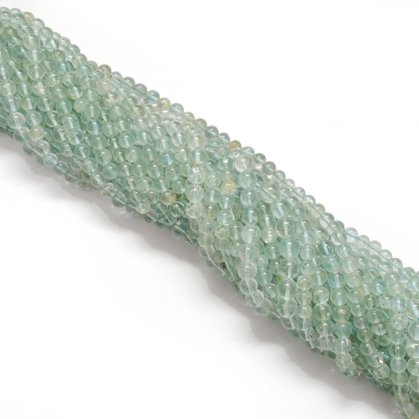 Premium Natural Aquamarine Beads – 6-6.5mm Round – 15" Strand for Jewelry Designers
