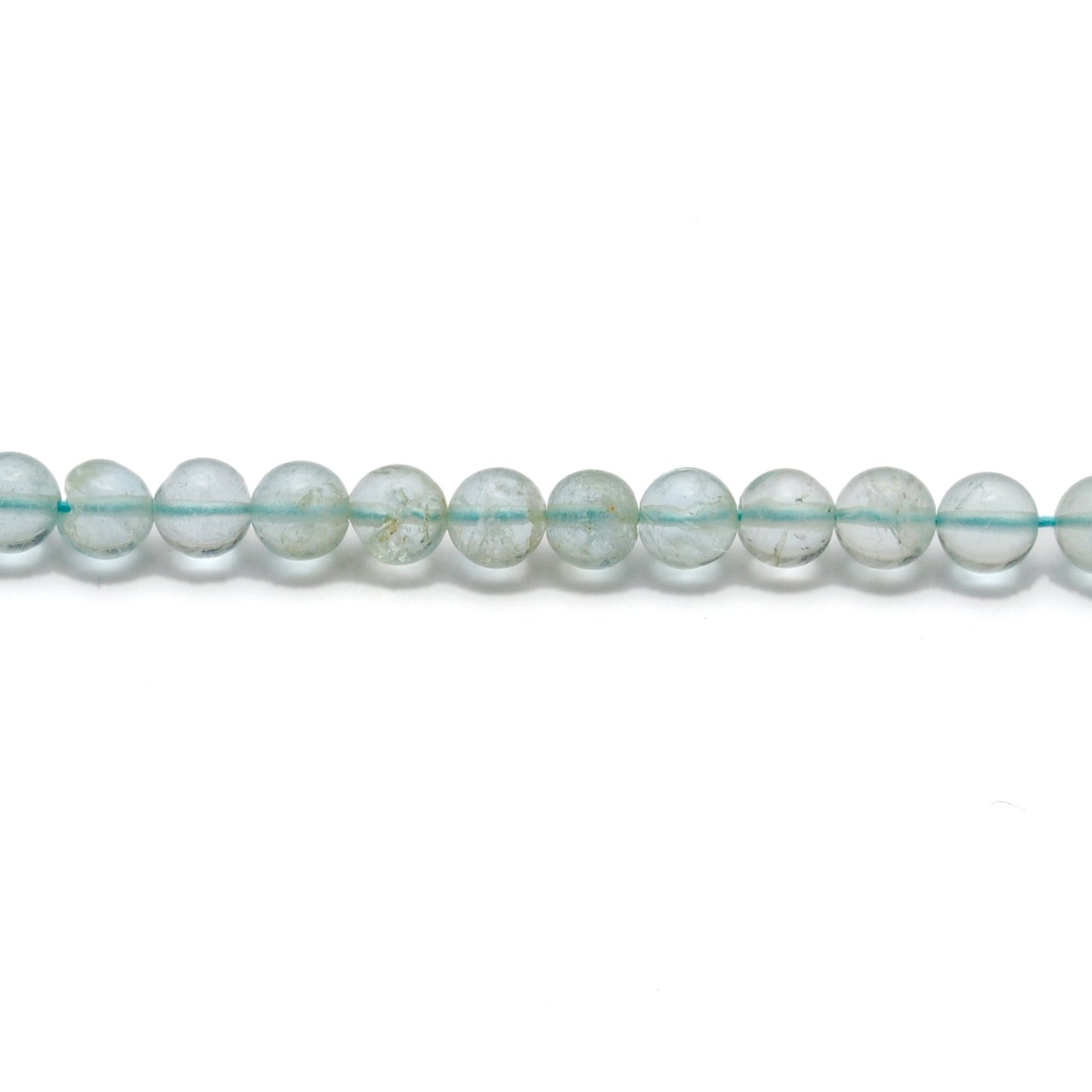 Premium Natural Aquamarine Beads – 6-6.5mm Round – 15" Strand for Jewelry Designers