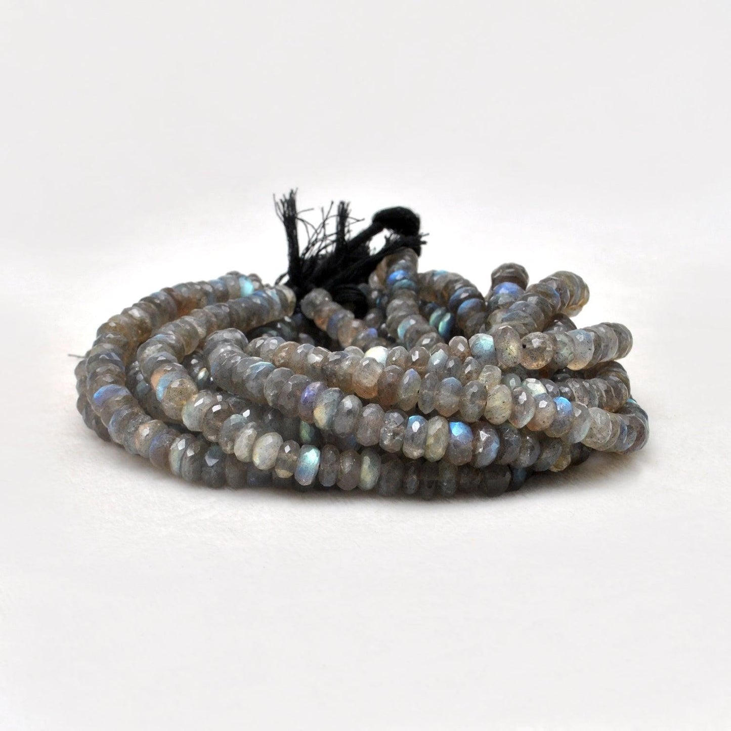 Natural Fire Labradorite Rondelle Gemstone Beads 10.5 inch Strand