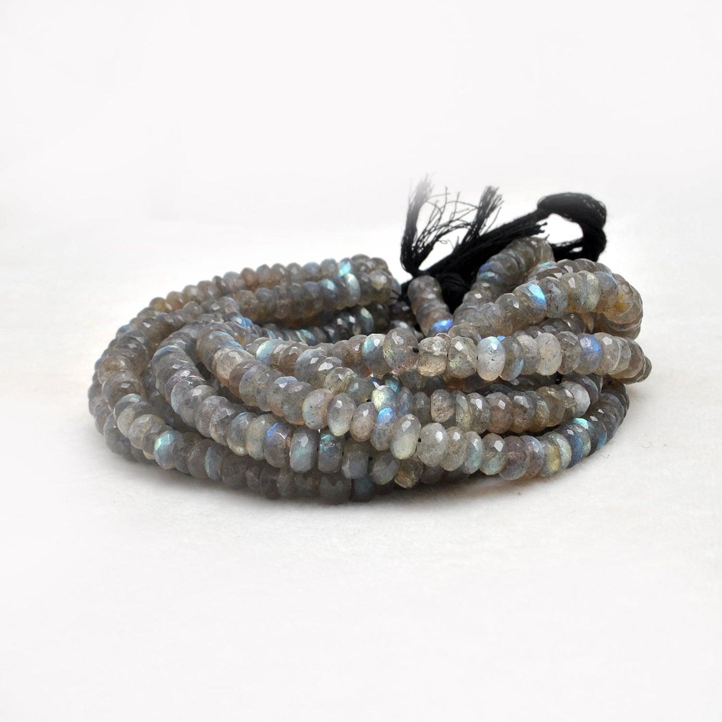 Natural Fire Labradorite Rondelle Gemstone Beads 10.5 inch Strand