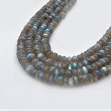 Natural Fire Labradorite Rondelle Gemstone Beads 10.5 inch Strand