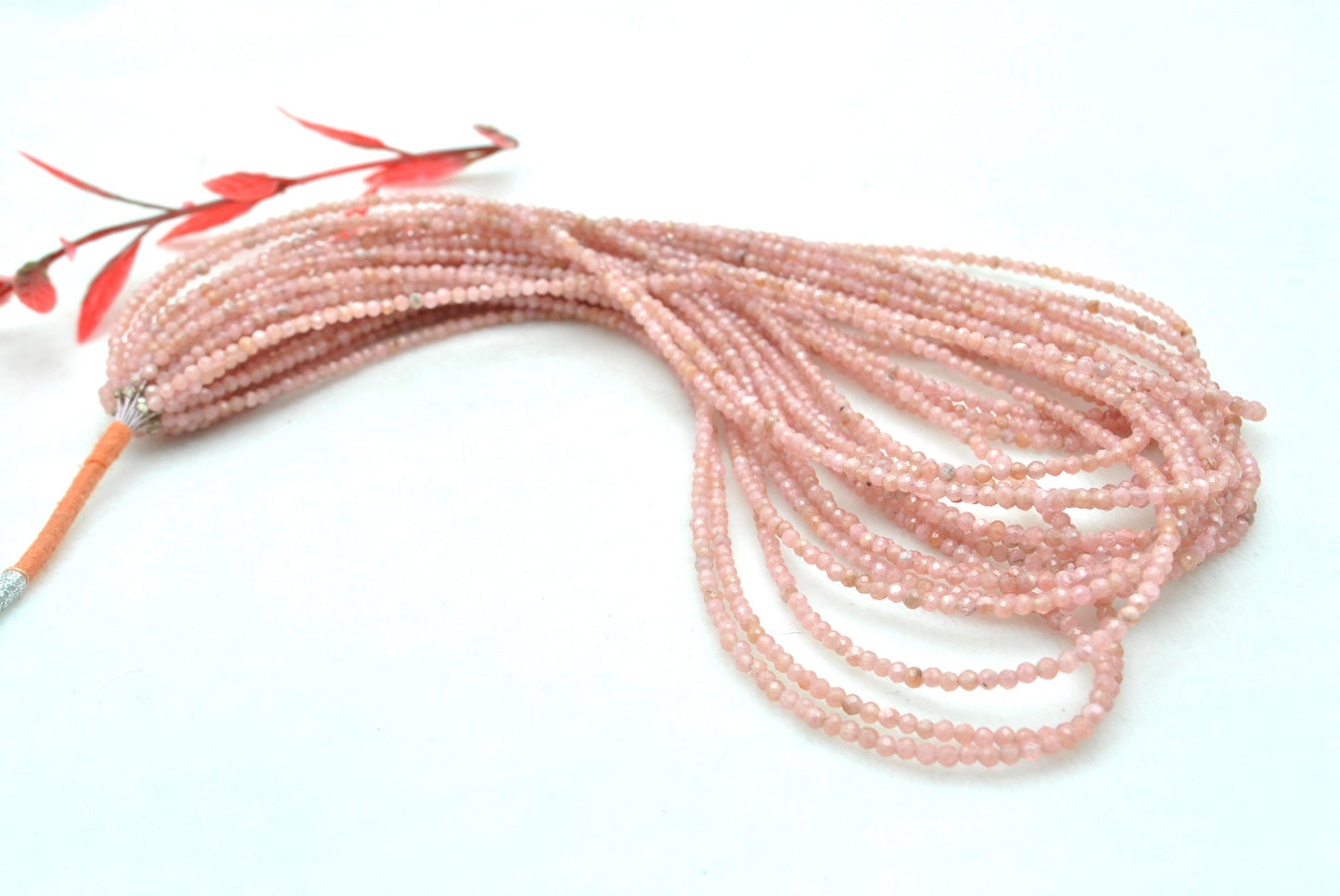 Natural Peach Moonstone Round Gemstone 16" Strand