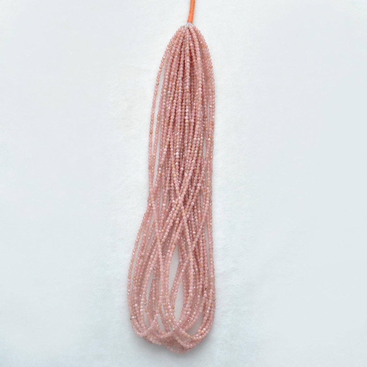 Natural Peach Moonstone Round Gemstone 16" Strand