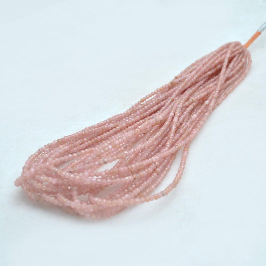 Natural Peach Moonstone Round Gemstone 16" Strand