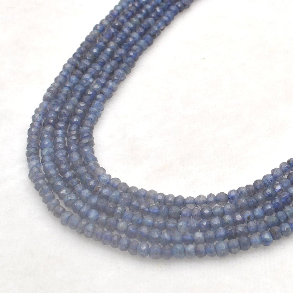 Natural iolite Rondelle Gemstone Beads inch 3mm, 4mm