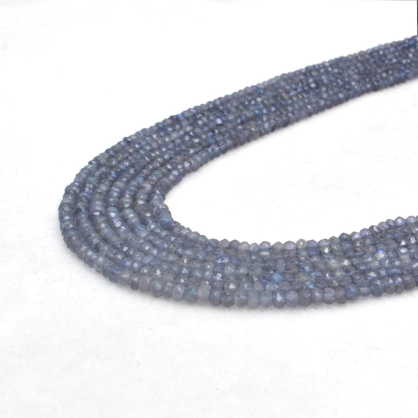 Natural iolite Rondelle Gemstone Beads inch 3mm, 4mm