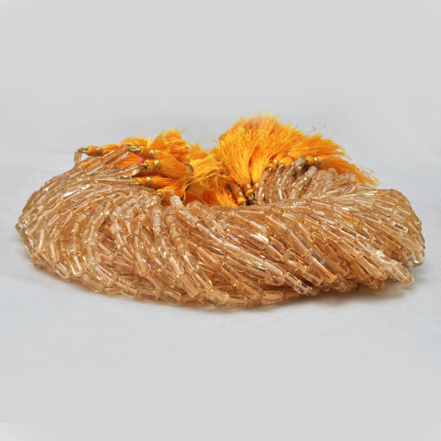 Natural Citrine Tube Shape Gemstone Beads 16 inch Strand