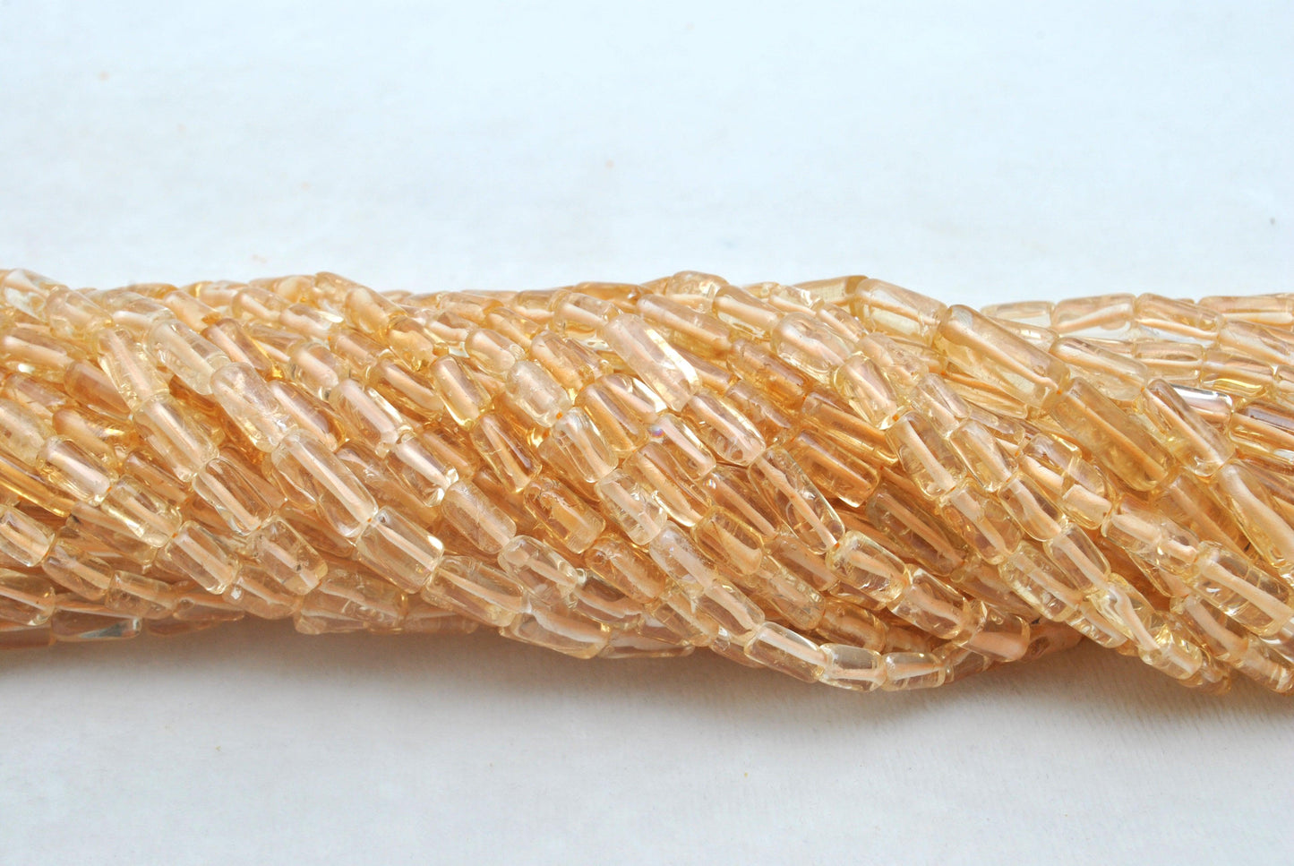Natural Citrine Tube Shape Gemstone Beads 16 inch Strand